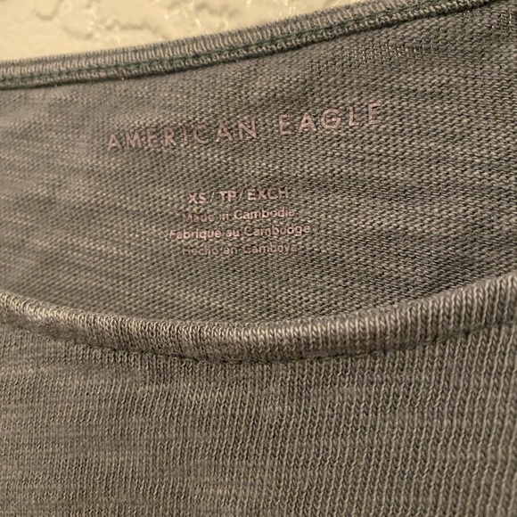 AE long sleeve crop top with cinch waist, grey color - Picture 3 of 3